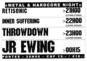Thorwdown, JR Ewing, Inner Suffering, and     Retisonic in Geneva, Switzerland, 2004